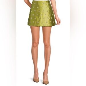 Chelsea & Violet Star Embellished Olive Mini Skirt